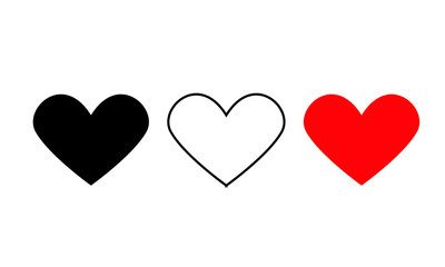 Collection of heart illustrations, Love symbol icon set, love symbol 