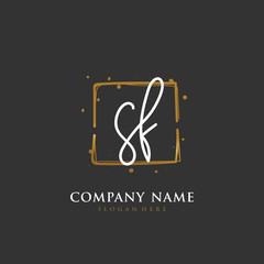 Handwritten initial letter S F SF for identity and logo. Vector logo template with handwriting and signature style.