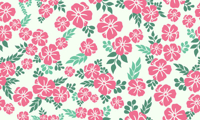 Valentine Flower pattern background, with cute and seamless pink flower design.