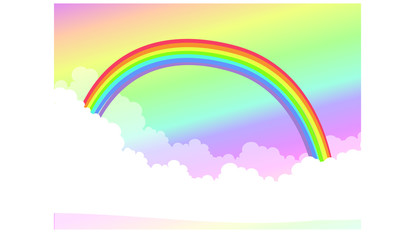 Rainbow sky, rainbow, beautiful clouds, sky and rainbow, sweet colors, sky and rainbow background