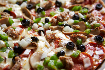 pizza with mushrooms and cheese