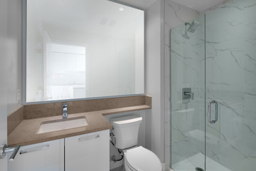 random bathroom in high-rise condo
