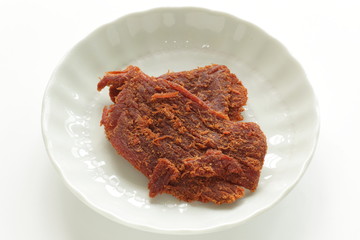 Taiwanese food, pork jerky spicy snack food