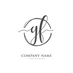 Handwritten initial letter G F GF for identity and logo. Vector logo template with handwriting and signature style.