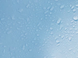 water drops on blue background