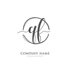 Handwritten initial letter Q F QF for identity and logo. Vector logo template with handwriting and signature style.