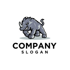 one-horned rhinoceros mascot logo