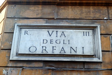 Obraz premium nomi delle vie e piazze di roma,italia