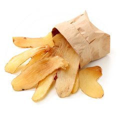 Gastrodia elata on white background 