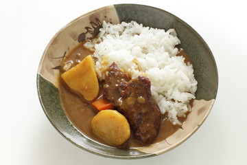 Japanese curry rice, potato and beef 