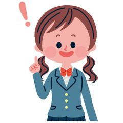 ひらめいた女子学生のイラスト