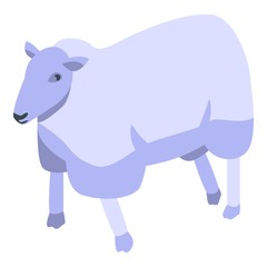 Cute sheep icon. Isometric of cute sheep vector icon for web design isolated on white background
