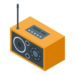 Retro radio icon. Isometric of retro radio vector icon for web design isolated on white background