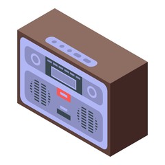 Vintage radio icon. Isometric of vintage radio vector icon for web design isolated on white background