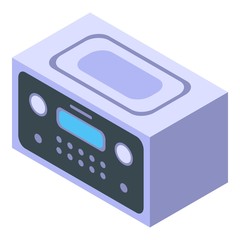 Broadcast radio icon. Isometric of broadcast radio vector icon for web design isolated on white background