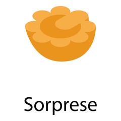 Sorprese pasta icon. Isometric of sorprese pasta vector icon for web design isolated on white background