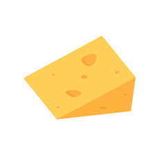 A piece of cheese with holes. Isolated against a white background. Stock vector graphics