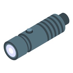 Camping flashlight icon. Isometric of camping flashlight vector icon for web design isolated on white background