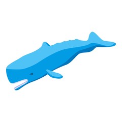 Ocean blue whale icon. Isometric of ocean blue whale vector icon for web design isolated on white background