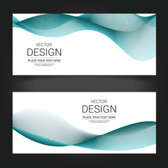 Set of banner templates. modern waves abstract design