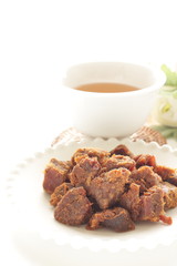 Chinese snack food, dried spicy beef cube for Taiwanese food