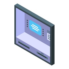 Wall mounted ATM icon. Isometric of wall mounted ATM vector icon for web design isolated on white background