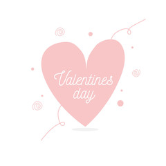 Valentines Day. Heart vector illustration. Isolated on white background. Love card, poster and banner