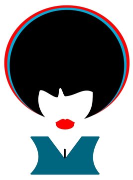 recommend clip art: woman with hip hairstyle and red lipstick