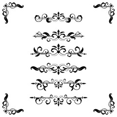 Text separator decoratice divider book typography ornament design elements vintage dividing shapes Border illustration