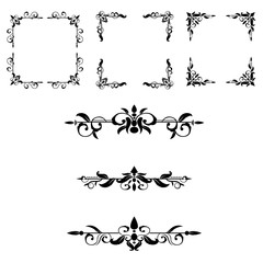 Text separator decoratice divider book typography ornament design elements vintage dividing shapes Border illustration