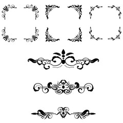 Text separator decoratice divider book typography ornament design elements vintage dividing shapes Border illustration