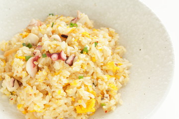 Thai cuisine, octopus and egg fried rice