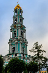 Fototapeta na wymiar Bell tower of Trinity Lavra of St. Sergius in Sergiev Posad, Russia
