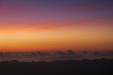 Pink Sunrise Aerial Clouds Above Taipei, Taiwan