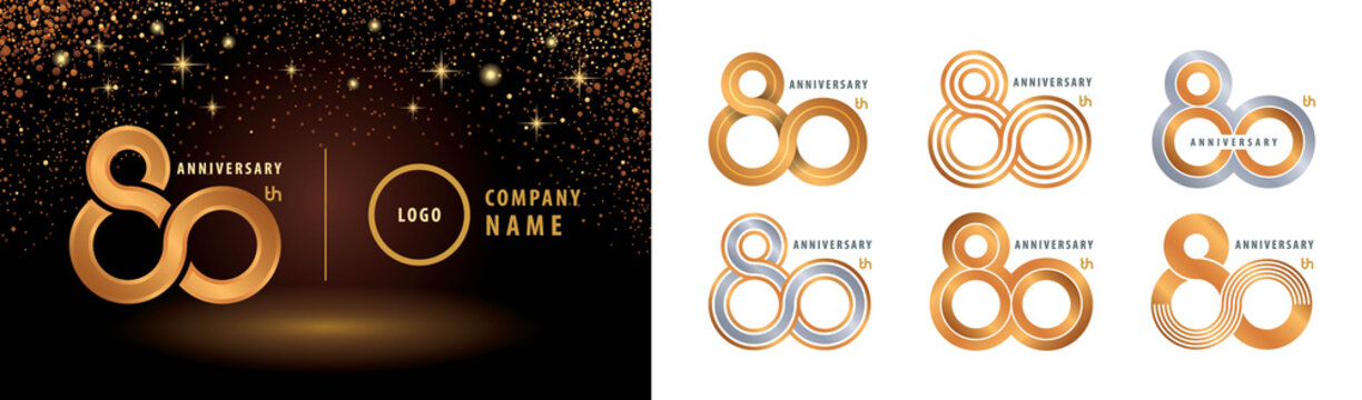 Set of 80th Anniversary logotype design