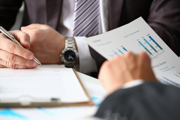 Male arm in suit and tie fill form clipped