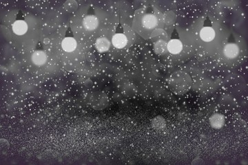 fantastic glossy glitter lights defocused light bulbs bokeh abstract background with sparks fly, celebratory mockup texture with blank space for your content