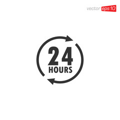 24 Hours Sign Icon Design Vector