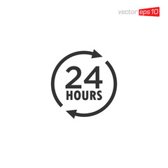 24 Hours Sign Icon Design Vector