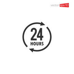 24 Hours Sign Icon Design Vector