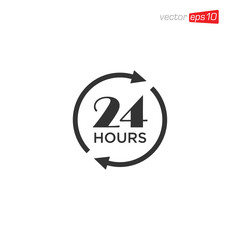 24 Hours Sign Icon Design Vector