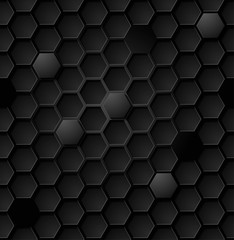 Vector abstract black hexagon seamless pattern eps