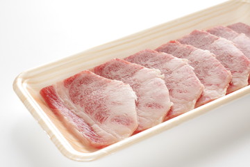 Freshness Japanese marble beef on food tray for gourmet ingredient