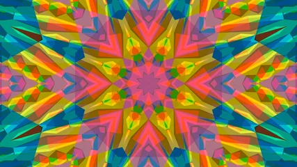 Foto op Plexiglas Kaleidoscope Mandala Art Design Abstract Background © Quilimo