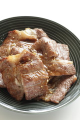 Japanese food,  ground ginger and soy sauce pork