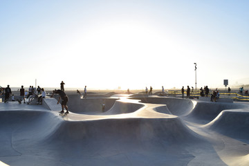 Skaterpark Venice Beach Los Angeles Sunset