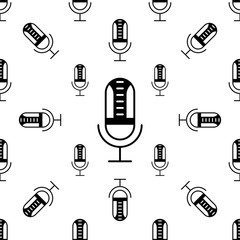 Microphone Icon Seamless Pattern