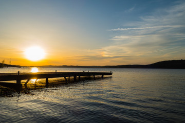 Obraz premium Holzsteg im See