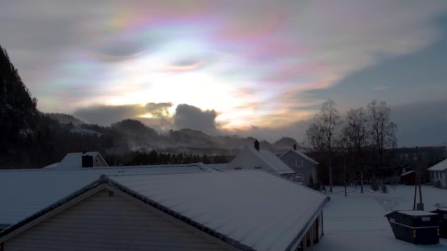 Rainbow clouds moving with the wind