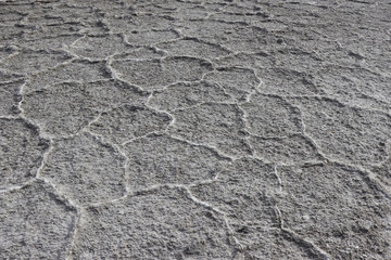 Salty shore in Emerald Salt Lake, Qinghai Province China. Abstract nature background
